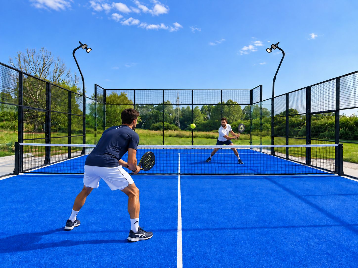 Jucător de padel pe un teren Atlas Sport