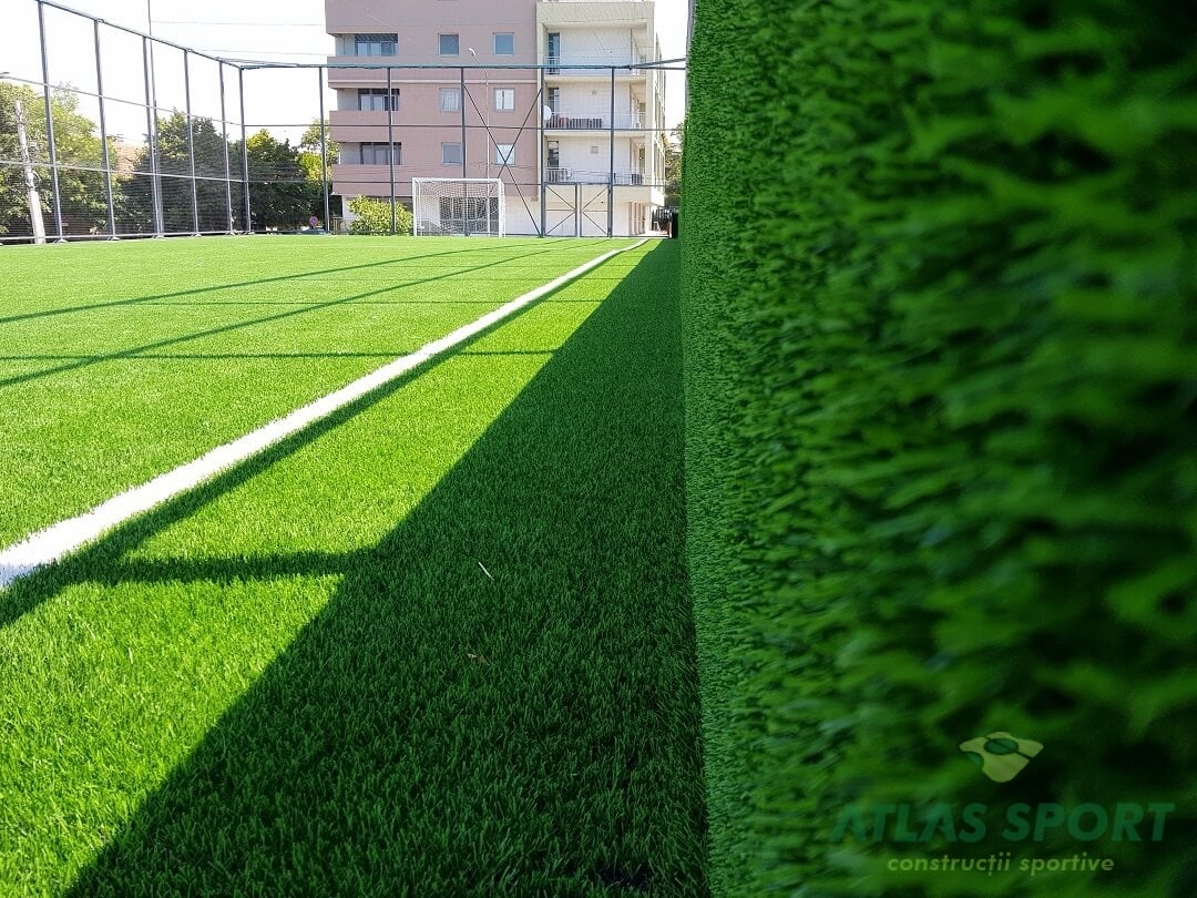 Football field with synthetic turf