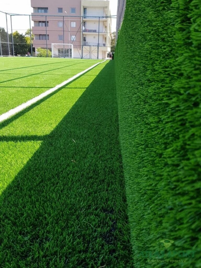 Football field with synthetic turf