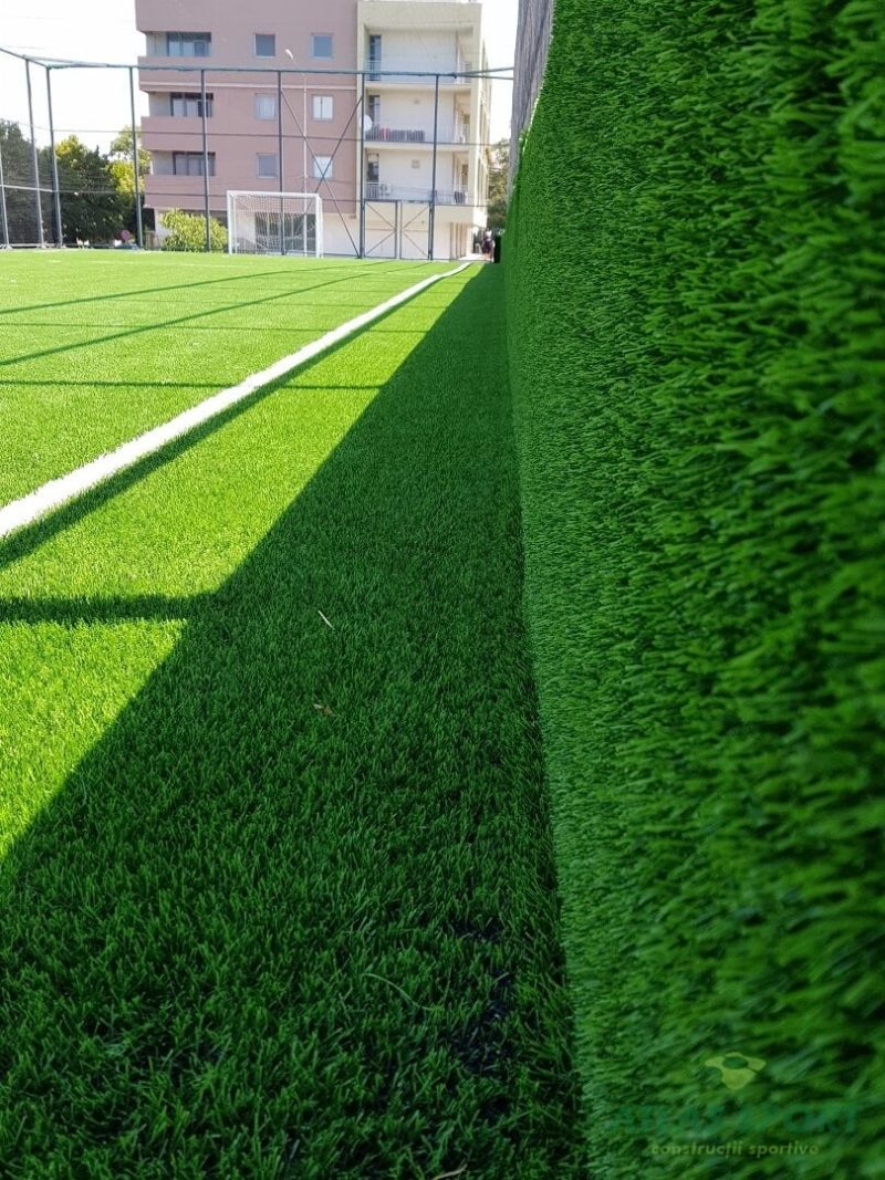 Football field with synthetic turf