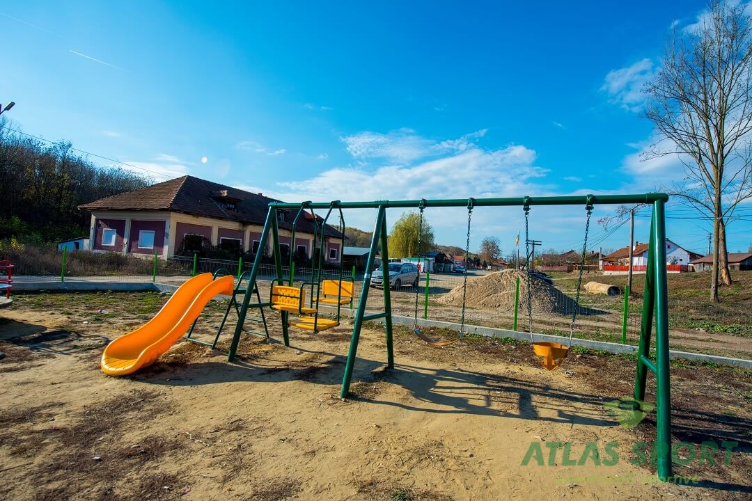 Swings with slide
