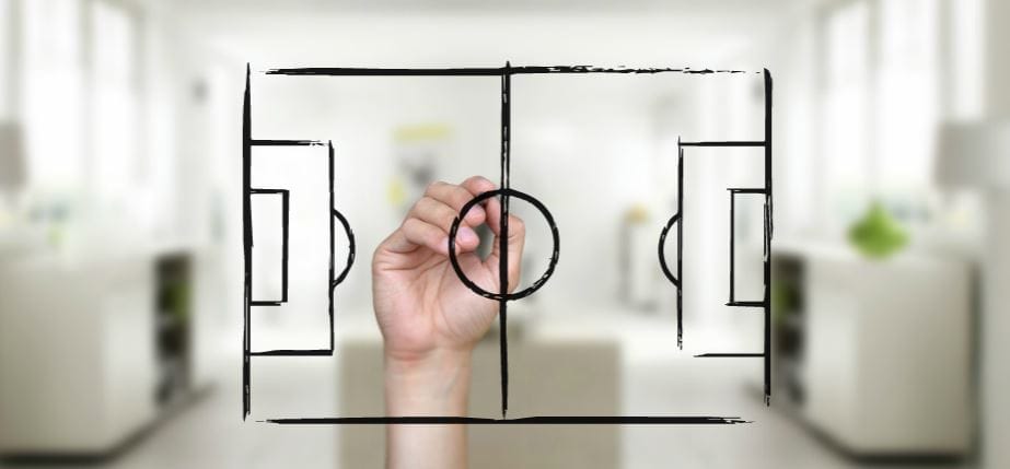 game plan football business company good idea man hand presentation template